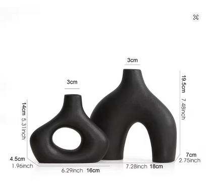 Nordic Ceramic Arch Vases (Set of 2) Modern Home Decor